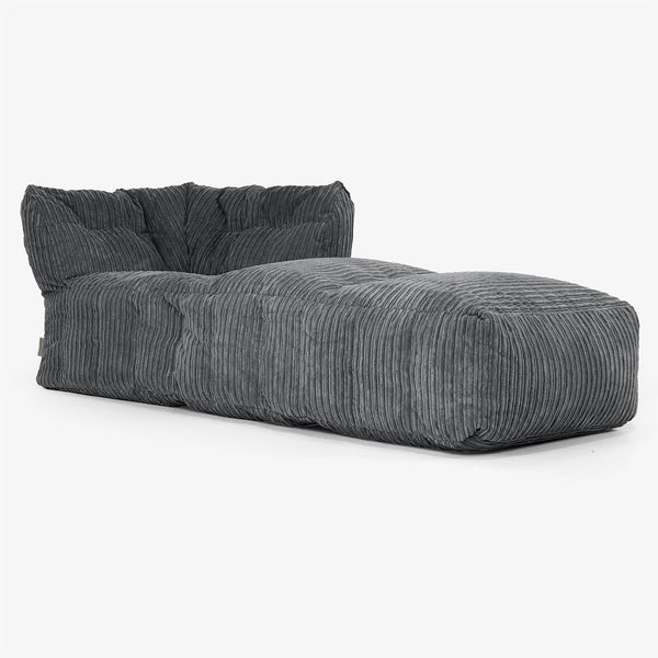 Sofá Modular Puf, Sección Chaise Derecha - Pana Clásica Negro 01