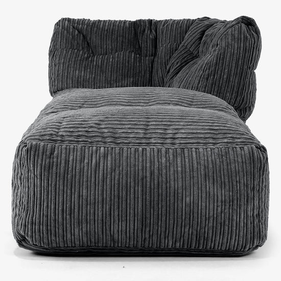 Sofá Modular Puf, Sección Chaise Derecha - Pana Clásica Negro 02
