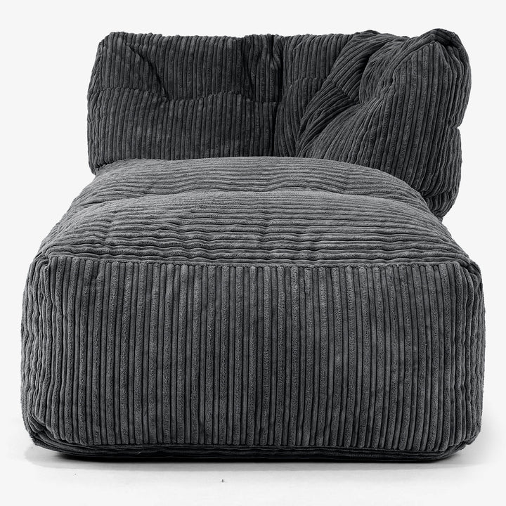 Sofá Modular Puf, Sección Chaise Derecha - Pana Clásica Negro 02