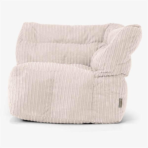 Sofá Modular Puf, Sección Esquina Derecha - Pana Clásica Marfil