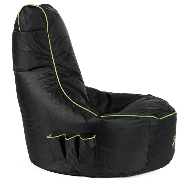Puff Gaming Estilo Asiento de Coche - Negro / Verde 03