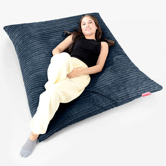 Puff Gigante Cama XL - Pana Clásica Azul marino 02