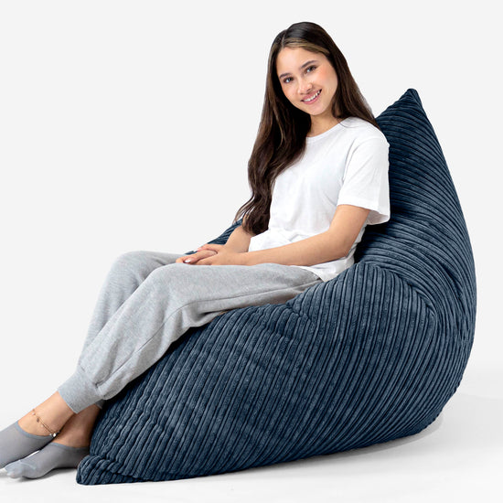 Puff Gigante Cama XL - Pana Clásica Azul marino 03