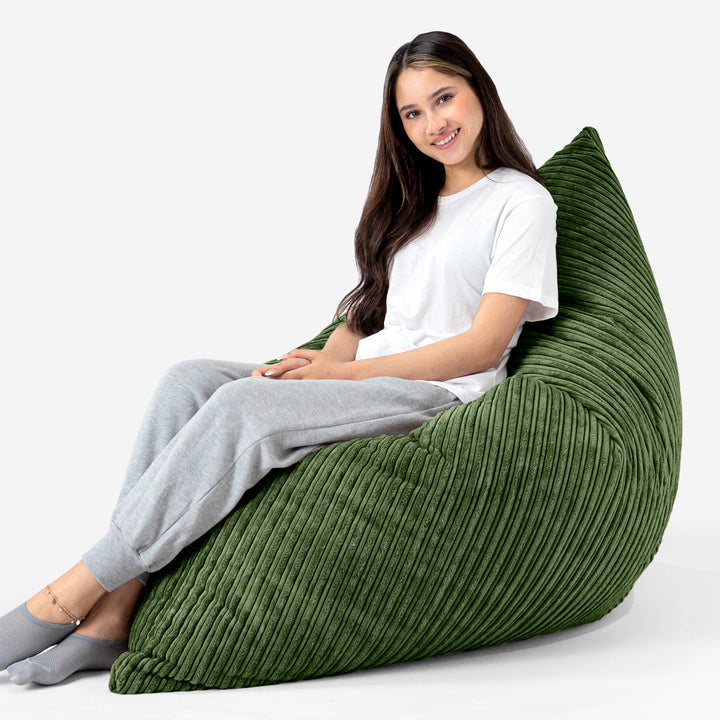 Puff Gigante Cama XL - Pana Clásica Bosque Verde 03