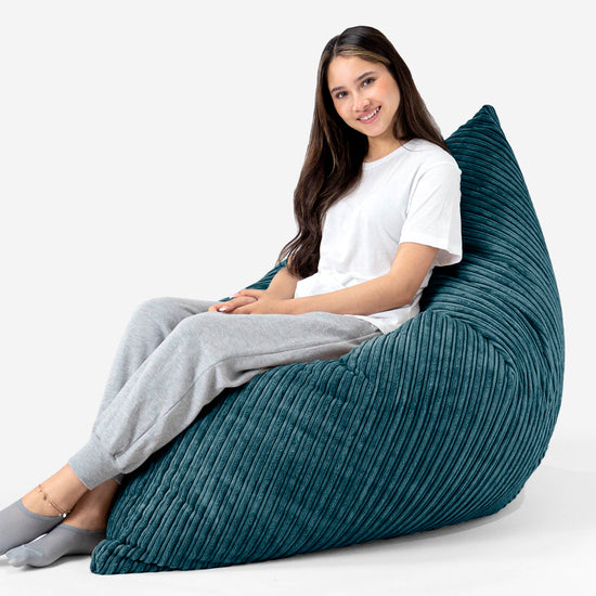 Puff Gigante Cama XL - Pana Clásica Turquesa 03