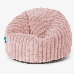 Puff Redondo Infantil 1-5 años - Pana de Felpa Ultra Rosa Empolvado