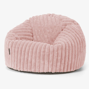Puff Redondo - Pana de Felpa Ultra Rosa Empolvado
