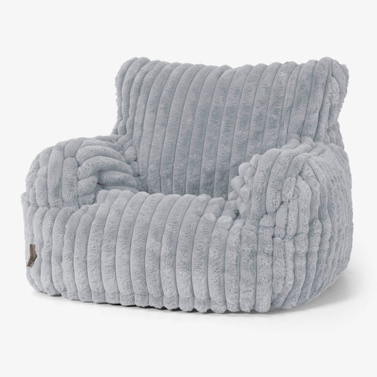Puff Sillón Josephine - Pana de Felpa Ultra Azul Huevo de Pato 01