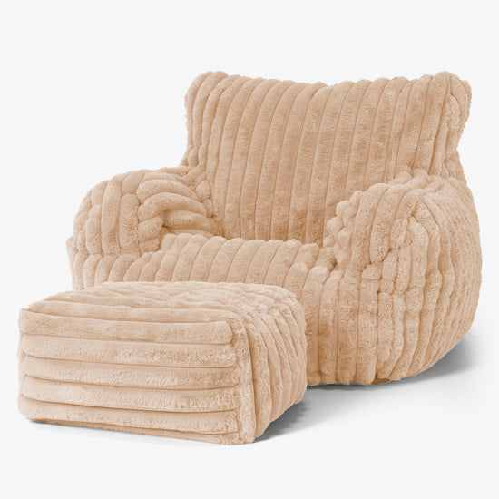 Puff Sillón Josephine - Pana de Felpa Ultra Durazno 02