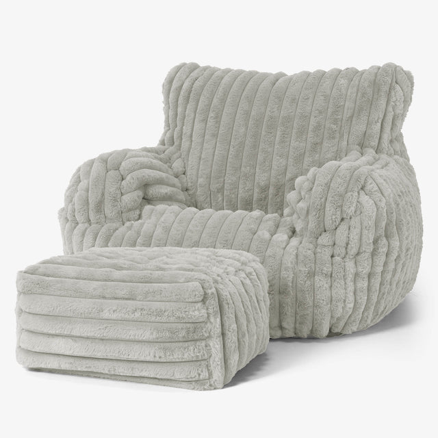 Puff Sillón Josephine - Pana de Felpa Ultra Verde Salvia 02