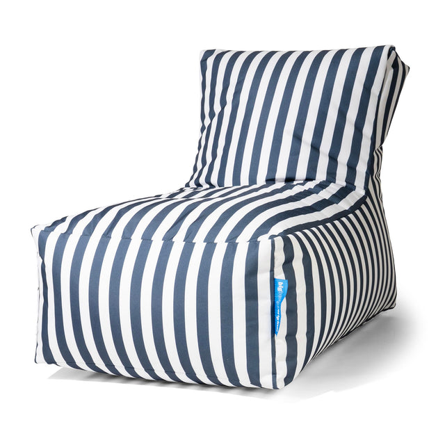 Puff Tumbona Exterior - Rayas Azul Marino 01