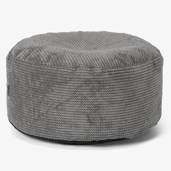 Reposapiés Gigante Redondo - Pompón  Carbón Gris 01