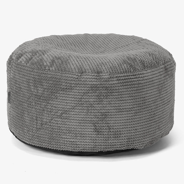 Reposapiés Gigante Redondo - Pompón  Carbón Gris 01