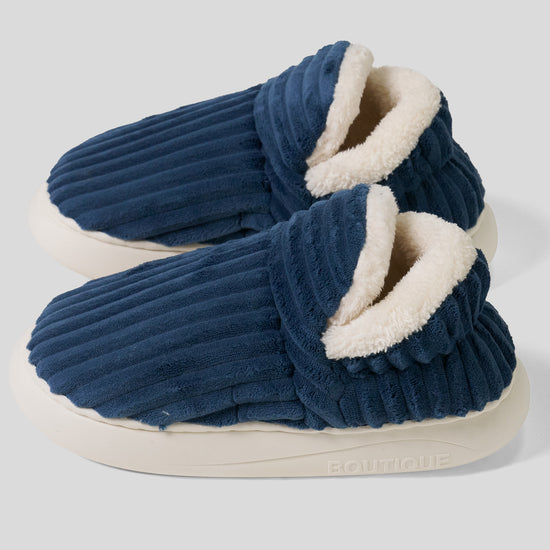 Zapatillas de estar por casa - Pana Clásica Azul marino 03