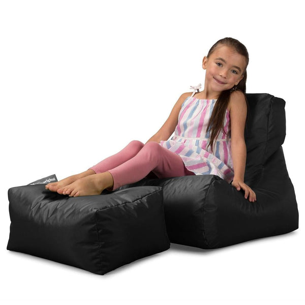 Big Bertha Original, Puf Tumbona Infantil, Negro