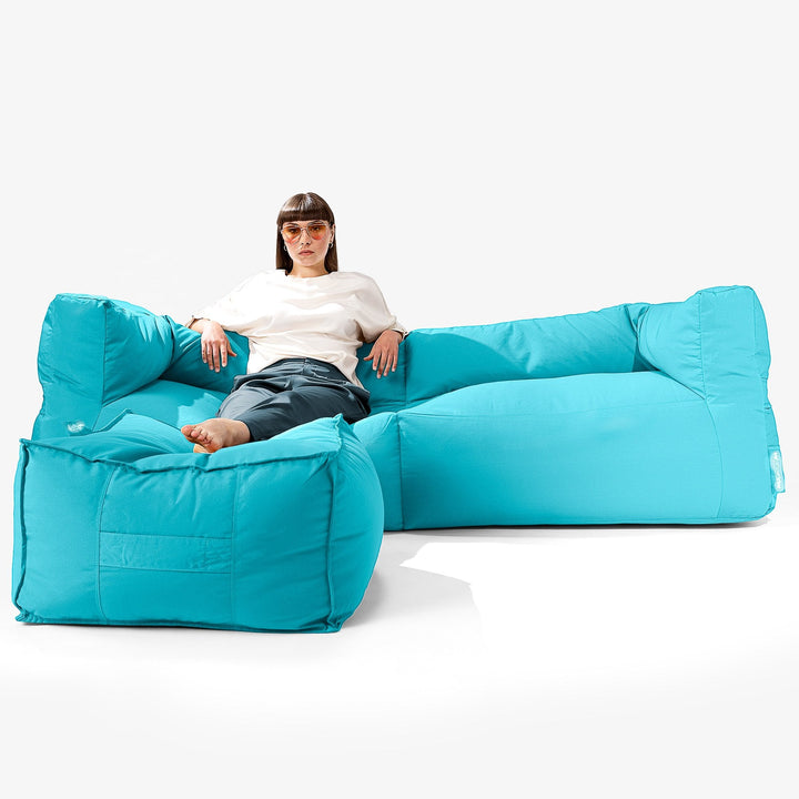 Big Bertha Original, SoleiStorm™ Ultra 2000 h+ Puf Sofá 3 plazas, Olefin Agua