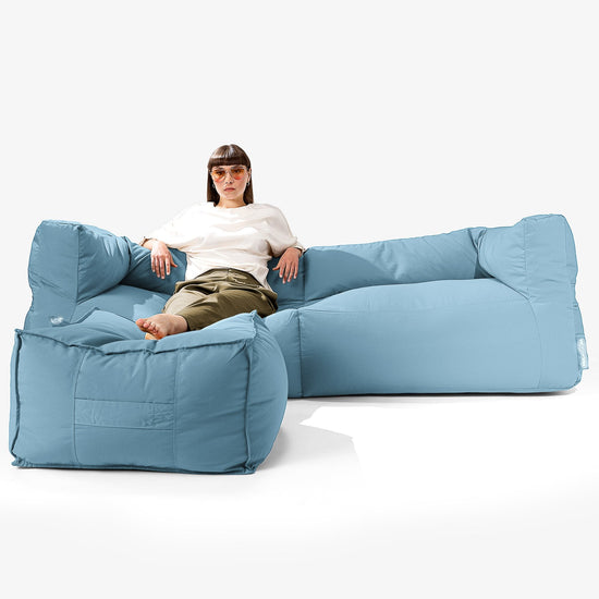 Big Bertha Original, SoleiStorm™ Ultra 2000 h+ Puf Sofá 3 plazas, Olefin Bebé Azul