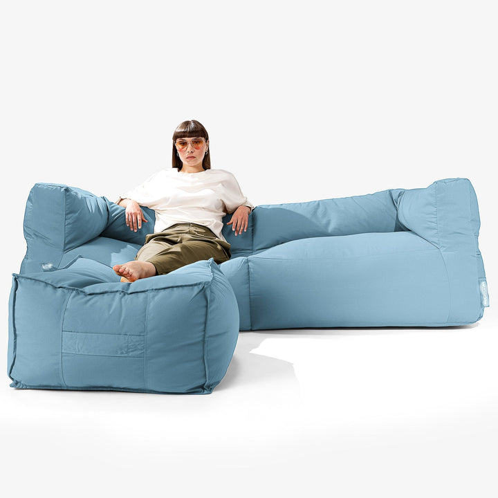 Big Bertha Original, SoleiStorm™ Ultra 2000 h+ Puf Sofá 3 plazas, Olefin Bebé Azul