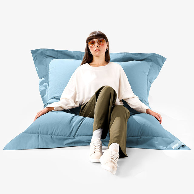 Big Bertha Original, SoleiStorm™ Ultra 2000 h+ Puff Gigante Cama XXL, Olefin Bebé Azul