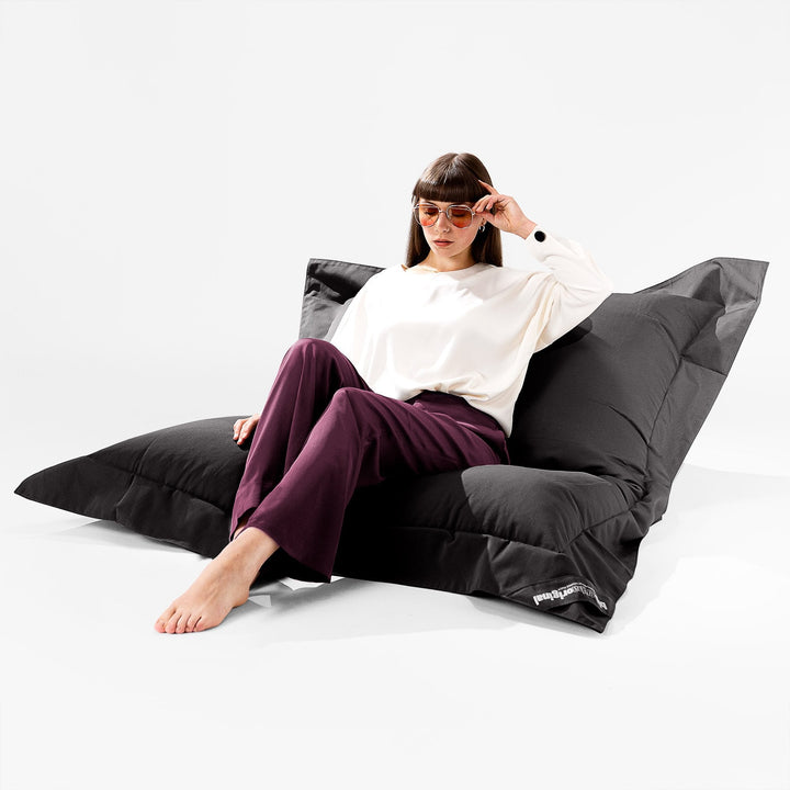 Big Bertha Original, SoleiStorm™ Ultra 2000 h+ Puff Gigante Cama XXL, Olefin Negro