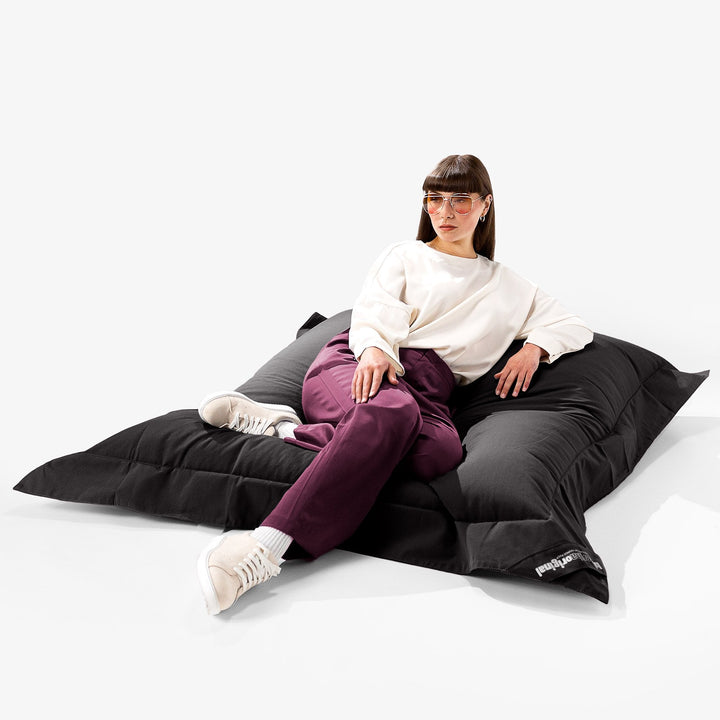Big Bertha Original, SoleiStorm™ Ultra 2000 h+ Puff Gigante Cama XXL, Olefin Negro