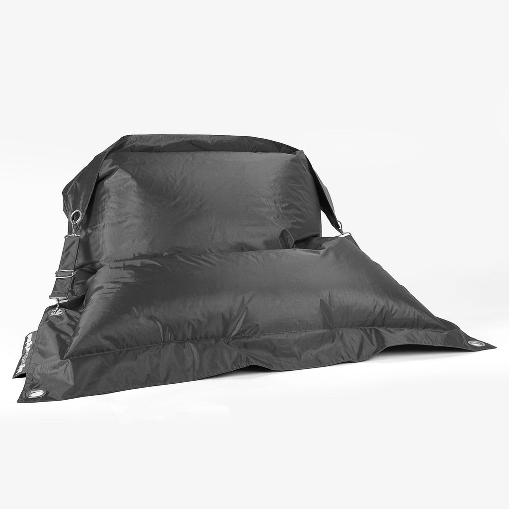 Puff Gigante Cama XXL 'Con Correas' - SmartCanvas™ Negro 01
