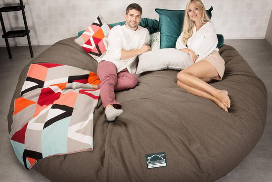 Lounge Pug, CloudSac 5000 XXXXXL, Sofá Puf Viscoelástico Titánico, Lana de Interalli Galleta