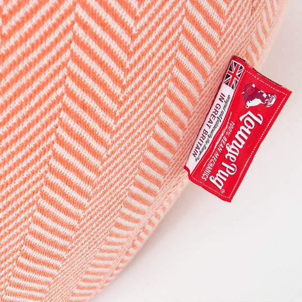 Silla De Juego Puf - Punto Tejido de Espiga Patrón Coral Fabric Close-up Image