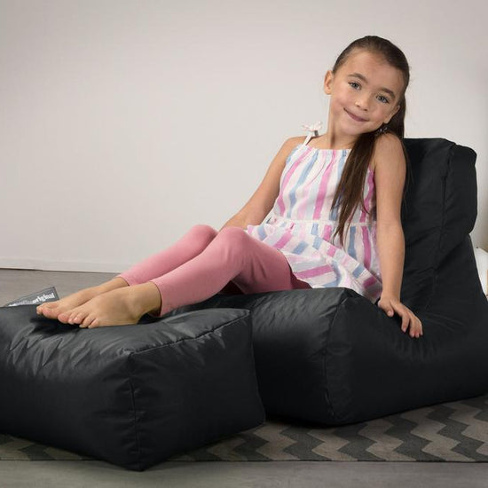 Big Bertha Original, Puf Tumbona Infantil, Negro