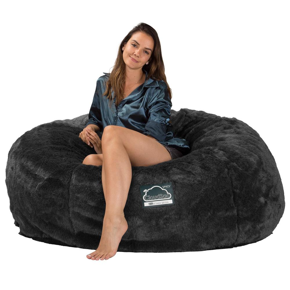 Lounge Pug, CloudSac 1010 XXL, Sofá Puf Viscoelástico XXL, Piel Sintética Negro