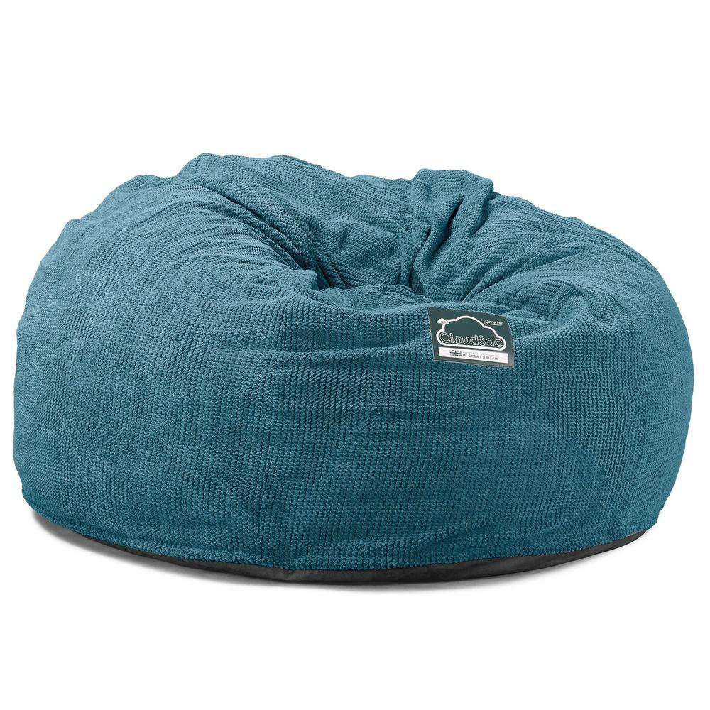 Lounge Pug, CloudSac 1010 XXL, Sofá Puf Viscoelástico XXL, Pompón Egeo Azul