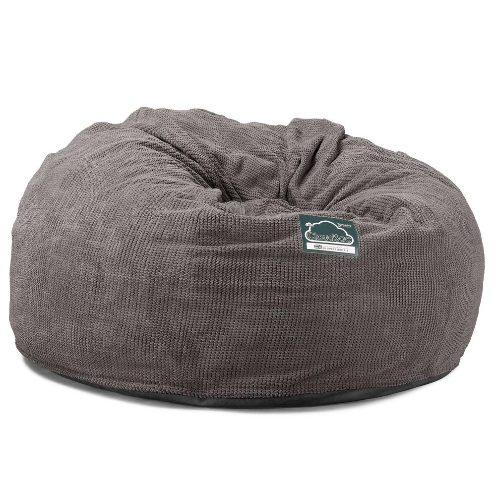 Lounge Pug, CloudSac 1010 XXL, Sofá Puf Viscoelástico XXL, Pompón Carbón Gris