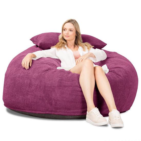 Lounge Pug, CloudSac 1010 XXL, Sofá Puf Viscoelástico XXL, Pompón Rosa