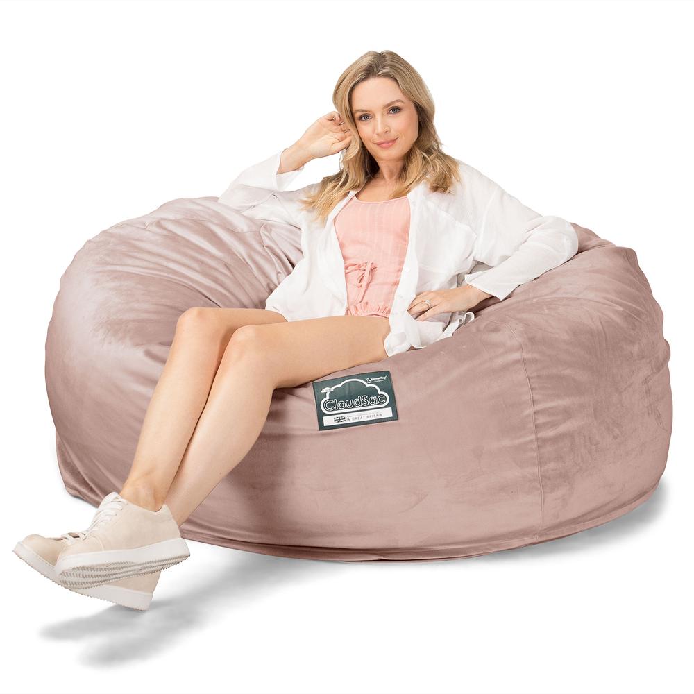 Lounge Pug, CloudSac 1010 XXL, Sofá Puf Viscoelástico XXL, Terciopelo Rosa