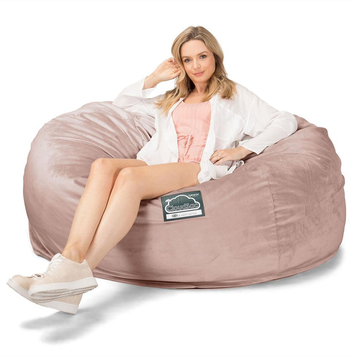Lounge Pug, CloudSac 1010 XXL, Sofá Puf Viscoelástico XXL, Terciopelo Rosa