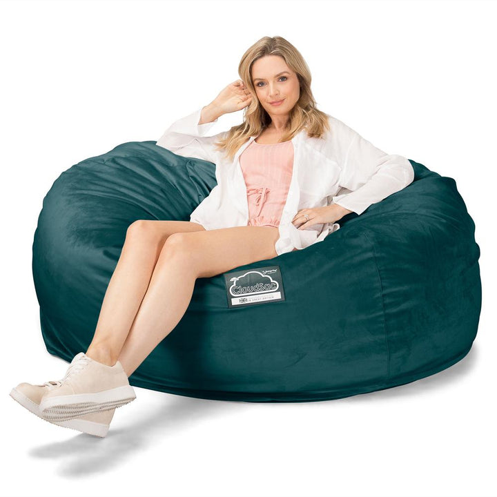 Lounge Pug, CloudSac 1010 XXL, Sofá Puf Viscoelástico XXL, Terciopelo Turquesa