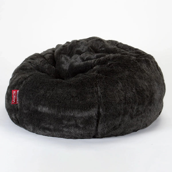 LOUNGE PUG, Puff Redondo, Piel Sintética - Negro