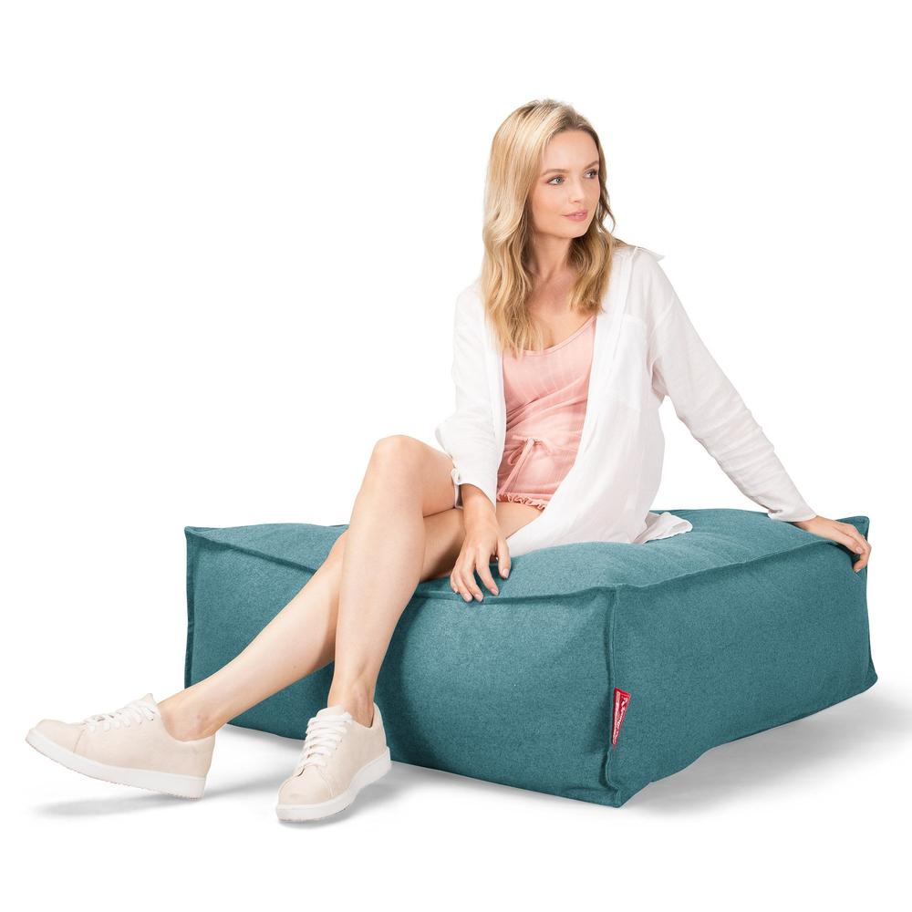 Lounge Pug, CloudSac 250, Puf Reposapiés Otomano Viscoelástico, Lana de Interalli Agua