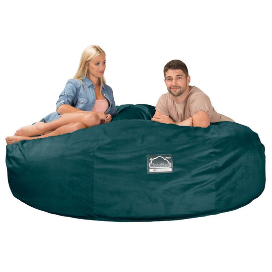 Lounge Pug, CloudSac 3000 XXL, Sofá Puf Viscoelástico King Sized, Terciopelo Turquesa