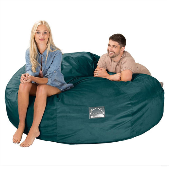 Lounge Pug, CloudSac 3000 XXL, Sofá Puf Viscoelástico King Sized, Terciopelo Turquesa
