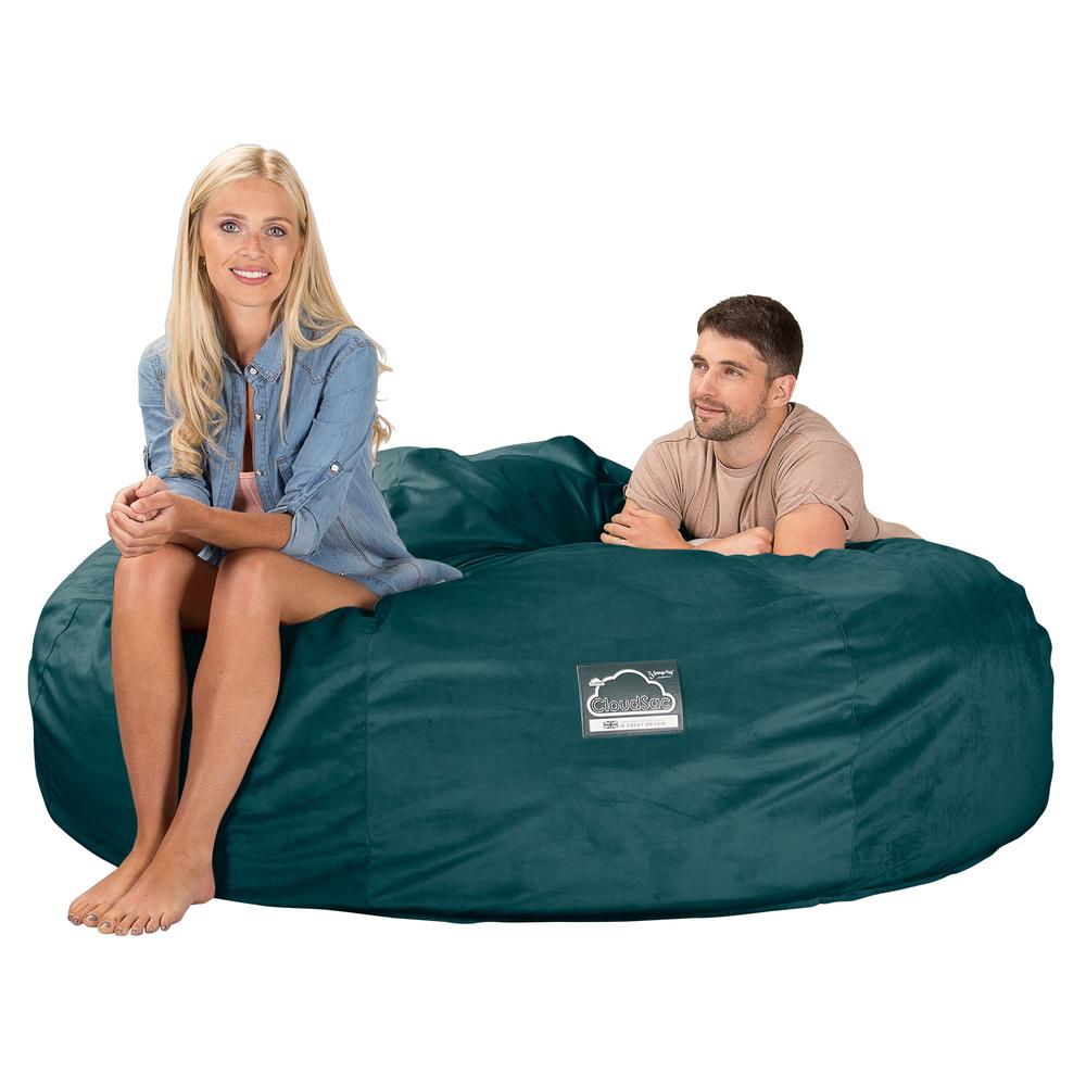 Lounge Pug, CloudSac 3000 XXL, Sofá Puf Viscoelástico King Sized, Terciopelo Turquesa
