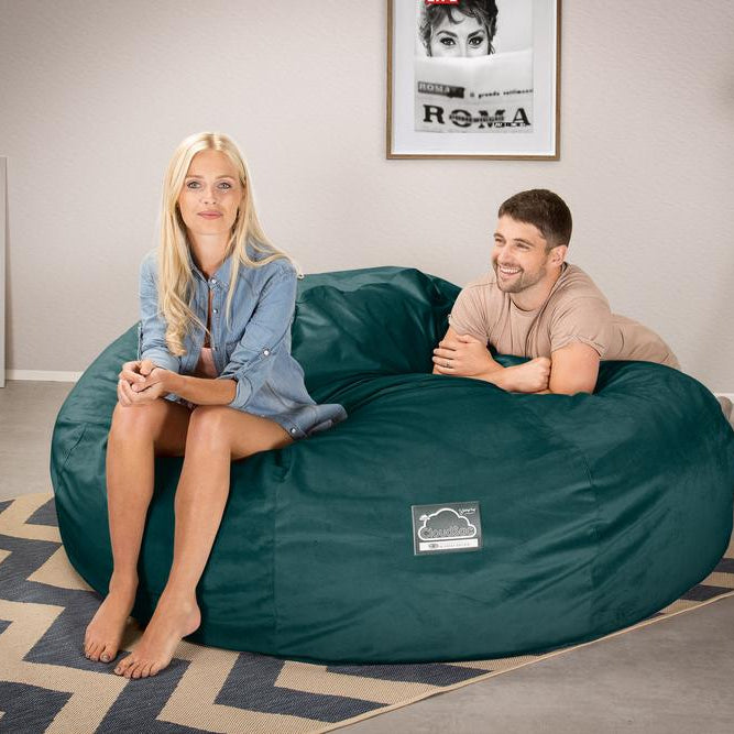 Lounge Pug, CloudSac 3000 XXL, Sofá Puf Viscoelástico King Sized, Terciopelo Turquesa