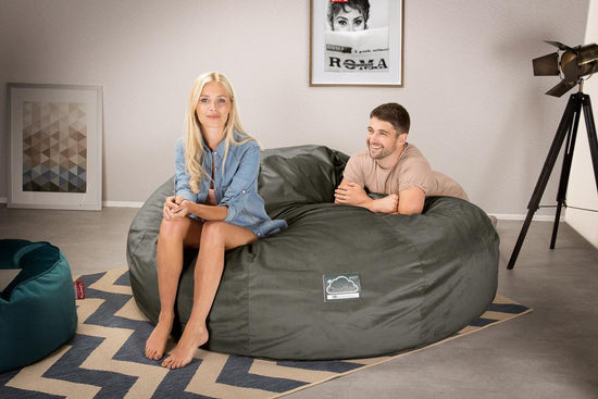 Lounge Pug, CloudSac 3000 XXL, Sofá Puf Viscoelástico King Sized, Terciopelo Grafito