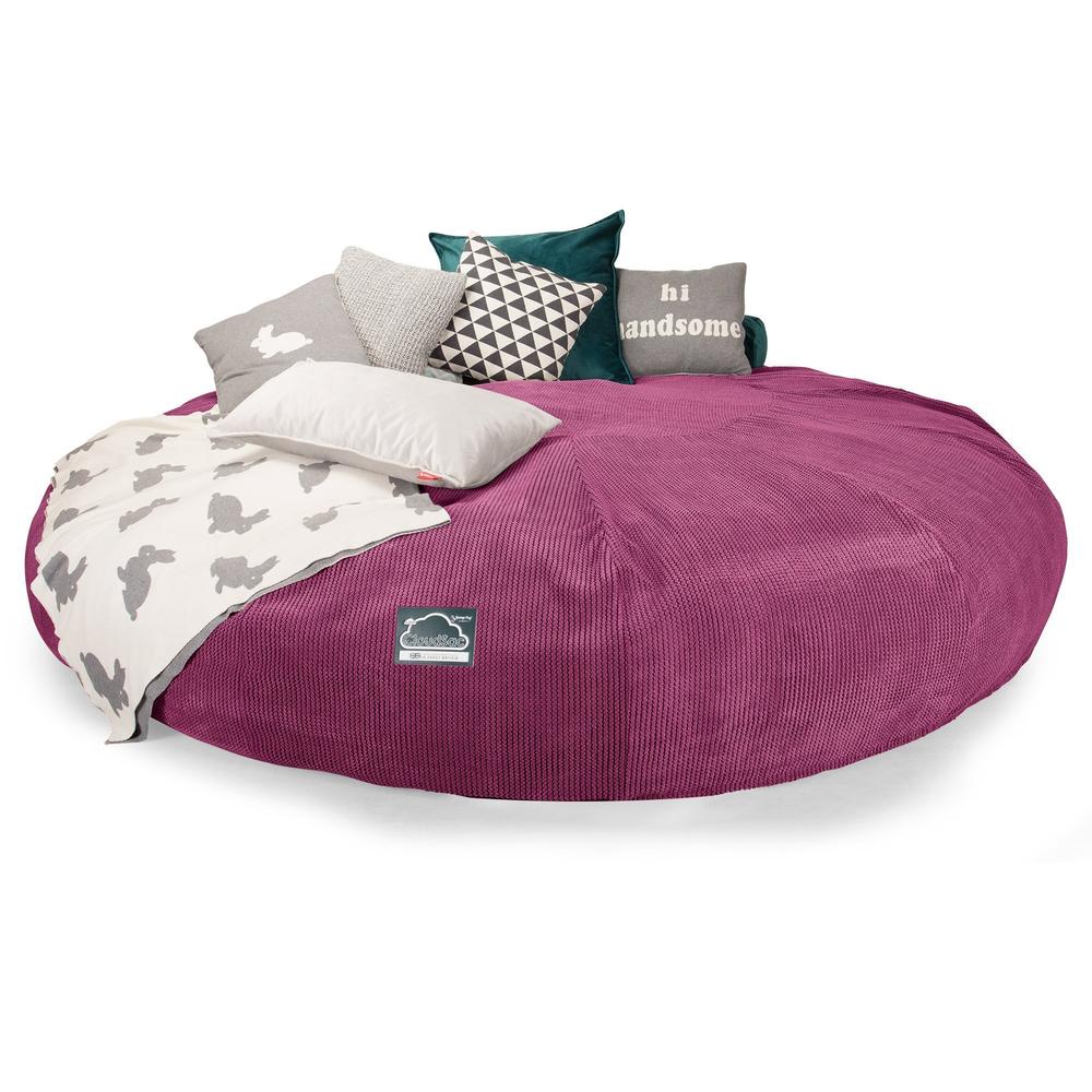 Lounge Pug, CloudSac 5000 XXXXXL, Sofá Puf Viscoelástico Titánico, Pompón Rosa