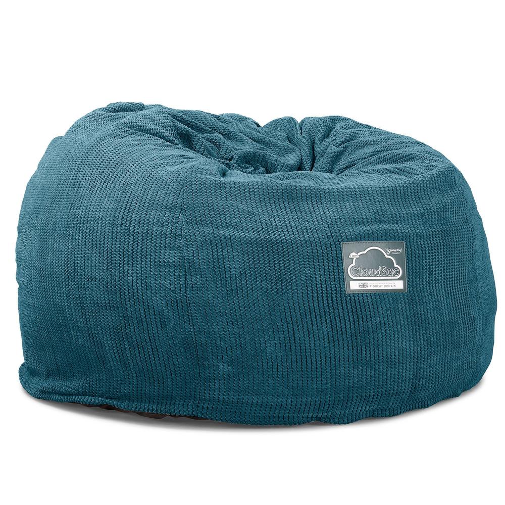 Lounge Pug, CloudSac 510 XL, Puf Viscoelástico Extra Grande, Pompón Egeo Azul