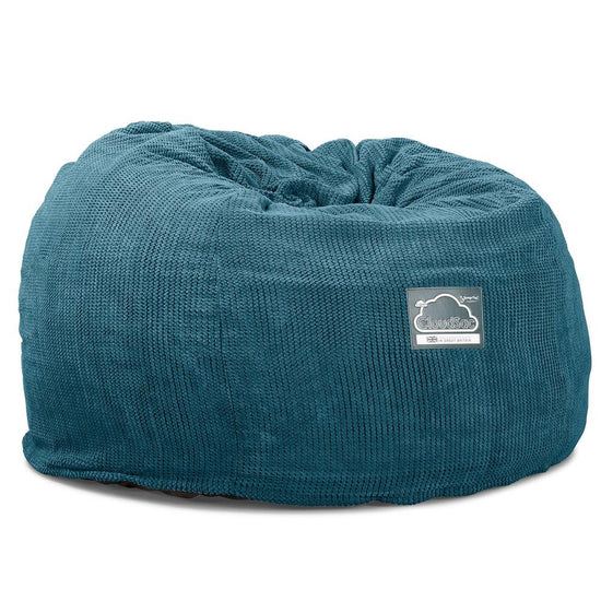 Lounge Pug, CloudSac 510 XL, Puf Viscoelástico Extra Grande, Pompón Egeo Azul