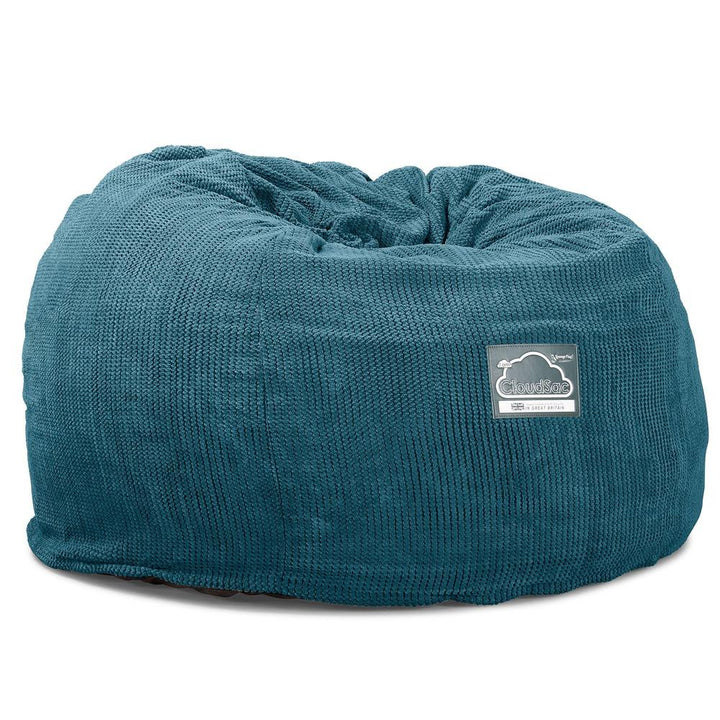 Lounge Pug, CloudSac 510 XL, Puf Viscoelástico Extra Grande, Pompón Egeo Azul