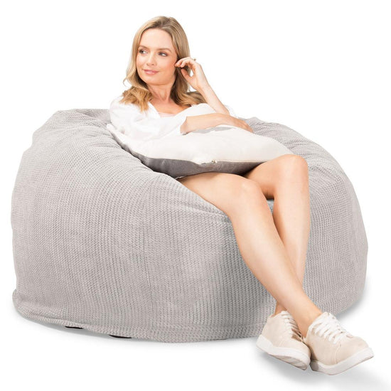 Lounge Pug, CloudSac 510 XL, Puf Viscoelástico Extra Grande, Pompón Crema
