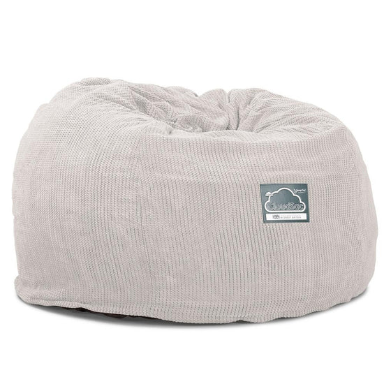 Lounge Pug, CloudSac 510 XL, Puf Viscoelástico Extra Grande, Pompón Crema