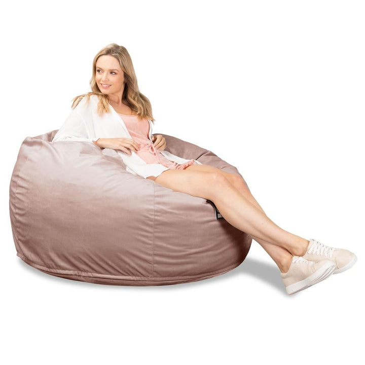 Lounge Pug, CloudSac 510 XL, Puf Viscoelástico Extra Grande, Terciopelo Rosa